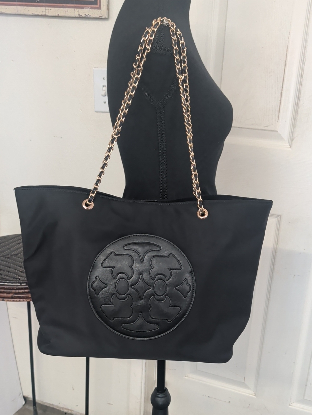 Tory Burch Ella Chain Tote Bag Black OS